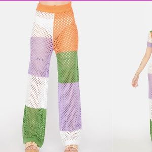 Blue Blush Crochet Pants